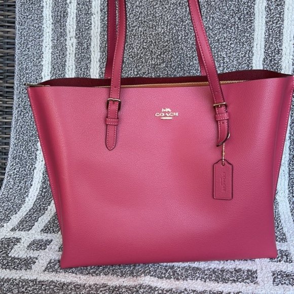 Coach Mollie Tote Gold/Strawberry Haze - Picture 6 of 16
